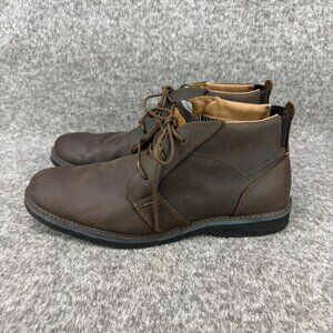 ✅Mens 10.5M Nunn Bush Chukka Boots Brown Leather Comfort Gel Casual Comfort Shoe